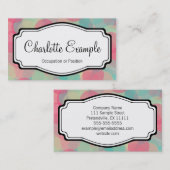 Pink Turquoise Chevron Personal Visitekaartje (Voorkant / Achterkant)