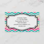 Pink Turquoise Chevron Personal Visitekaartje (Achterkant)