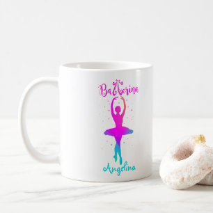 Pink Turquoise Gepersonaliseerde Ballerina Koffiemok