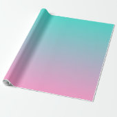 Pink Turquoise Ombre Cadeaupapier (Uitgerold)