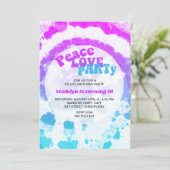 Pink Turquoise Tie Dye Birthday Kaart (Staand voorkant)