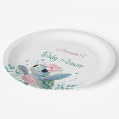 Pink Turtle Girl Baby shower Papieren Bordje (Gekanteld)