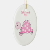 PINK TURTLE Persoonlijke naam kerstversiering Keramisch Ornament (Rechts)