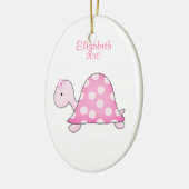 PINK TURTLE Persoonlijke naam kerstversiering Keramisch Ornament (Links)