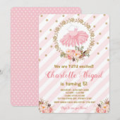 Pink Tutu Ballerina Ballet Baby shower Uitnodiging (Voorkant / Achterkant)
