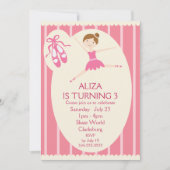 Pink Tutu Ballerina Birthday Party Kaart (Voorkant)
