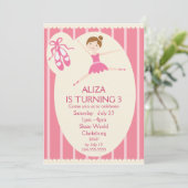 Pink Tutu Ballerina Birthday Party Kaart (Staand voorkant)