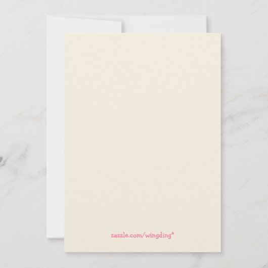 Pink Tutu Ballerina Birthday Party Kaart (Achterkant)