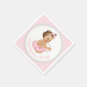 Pink Tutu Ballerina Pearl Baby shower Servetten (Hoek)