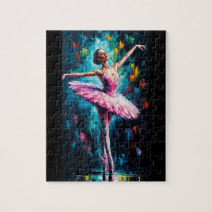 Pink Tutu Ballerina Puzzle - Colorful Dance Art on Legpuzzel