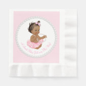 Pink Tutu Etnische Ballerina Pearl Baby shower Servetten (Voorkant)