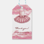 Pink Tutu Gold Glitters Baby shower Cadeaulabel (Voorkant)