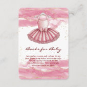Pink Tutu Gold Glitters Baby shower Informatiekaartje (Voorkant)
