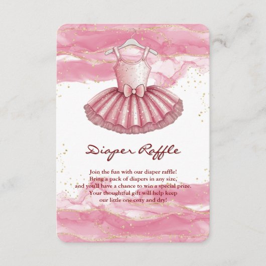 Pink Tutu Gold Glitters Baby shower Informatiekaartje (Voorkant)