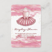 Pink Tutu Gold Glitters Baby shower Informatiekaartje (Voorkant)