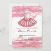Pink Tutu Gold Glitters Baby shower Kaart (Voorkant)