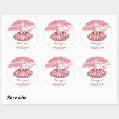 Pink Tutu Gold Glitters Baby shower Ronde Sticker (Vel)