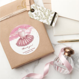 Pink Tutu Gold Glitters Baby shower Ronde Sticker