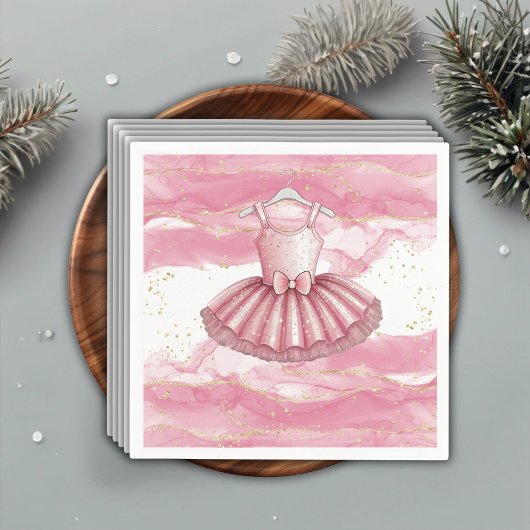 Pink Tutu Gold Glitters Baby shower Servet