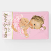 Pink Tutu Pearl Girl Baby shower Spandoek (Horizontaal)