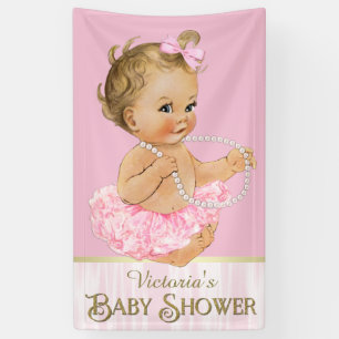 Pink Tutu Pearl Girl Baby shower Spandoek
