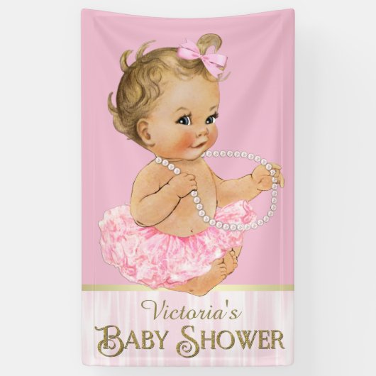 Pink Tutu Pearl Girl Baby shower Spandoek (Verticaal)