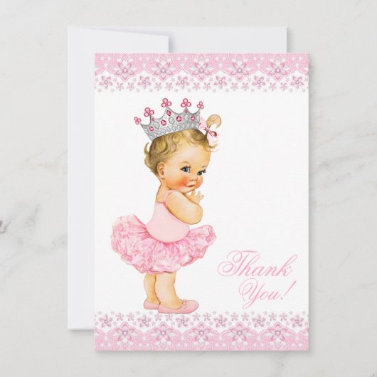 Pink Tutu Princess Baby shower Bedankt