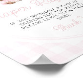 Pink Tutu Teddy Bear Baby Shower Diaper Raffle Poster (Hoek)