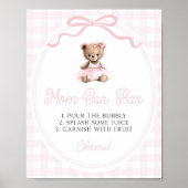 Pink Tutu Teddy Bear Baby Shower Mimosa Bar Poster (Voorkant)