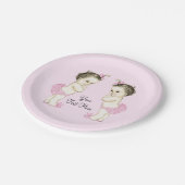 Pink Twin Baby Girl Papieren Bordje (Gekanteld)