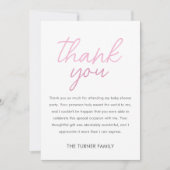 Pink Twin Baby shower Bedankkaart (Voorkant)