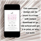 Pink Twin Girls Baby shower Uitnodiging