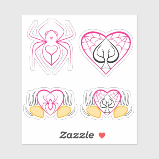 Pink Twink Spider liefhebbers Sticker (Vel)