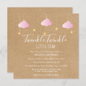 Pink Twinkle Twinkle Little Star Baby shower Boho Kaart (Voorkant / Achterkant)