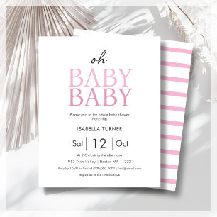 Pink Twins Baby shower Uitnodiging