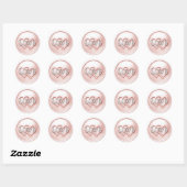 Pink Two Hearts Intertwined Wedding Ronde Sticker (Vel)