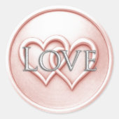 Pink Two Hearts Intertwined Wedding Ronde Sticker (Voorkant)