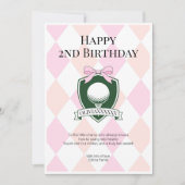  Pink Two Sweet Girls Golf Happy 2nd Birthday Kaart (Voorkant)