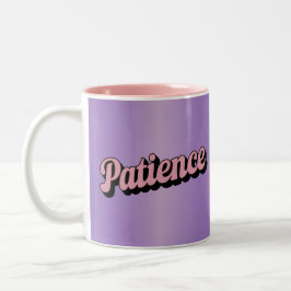 Pink Two Tone Patience Affirmation Lavender Mug Tweekleurige Koffiemok