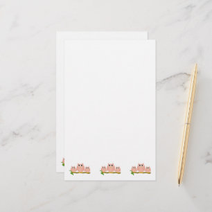 Pink Uilen Design Briefpapier