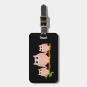 Pink Uilen Ontwerp Bagagelabel (Voorkant verticaal)