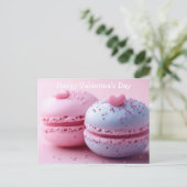 Pink und Violete Macarones mit Herzen Valentinstag Briefkaart (Staand voorkant)