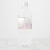 Pink Under the Sea Baby Shower Waterfles Etiket (Achterkant)