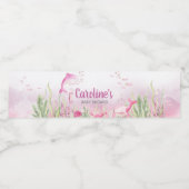 Pink Under the Sea Baby Shower Waterfles Etiket (Enkel label)