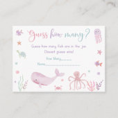 Pink Under the Zee Verjaardagsraad Hoeveel spel Informatiekaartje (Voorkant)