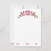  PInk Unicorn - Aangepaste Floral Notitiekaartje (Achterkant)