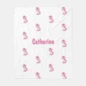 Pink Unicorn Custom Name Fleece Blanket Girls Gift Deken (Voorkant)
