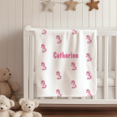 Pink Unicorn Custom Name Fleece Blanket Girls Gift Deken