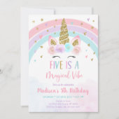 Pink Unicorn Five is een magische vibe Kaart (Voorkant)