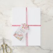 Pink Unicorn Floral Greenery Cadeaulabel (Met Touw)